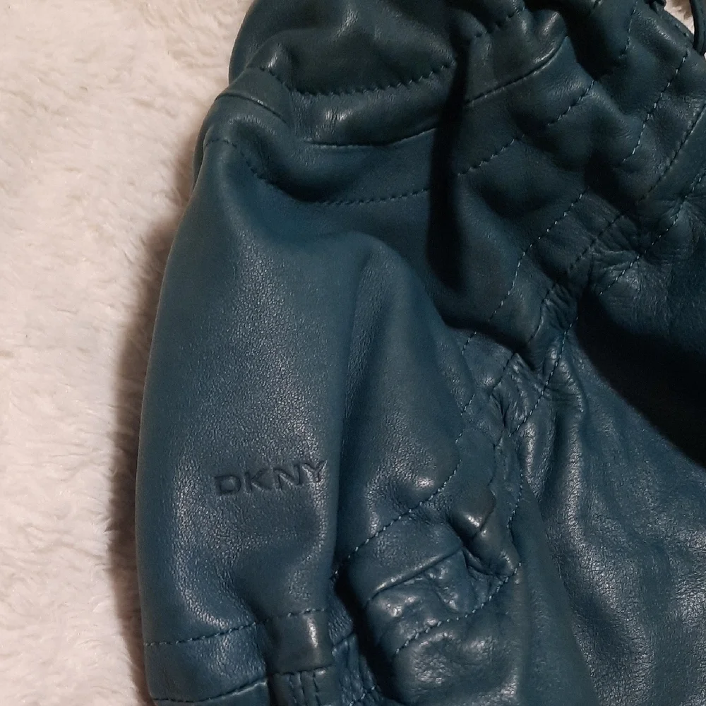 DKNY Blue Shoulder Bag with Ruched Details